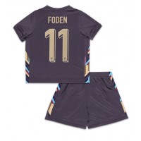 Echipament fotbal Anglia Phil Foden #11 Tricou Deplasare European 2024 pentru copii maneca scurta (+ Pantaloni scurti)